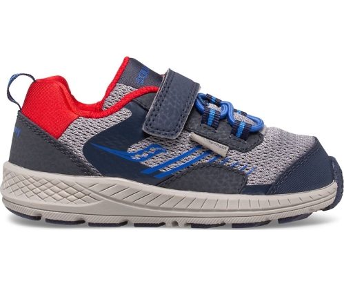 Tenis Saucony Wind Shield A/C Jr. Niños Zapatillas Azul Marino / Gris / Rojas México MX-091-GU